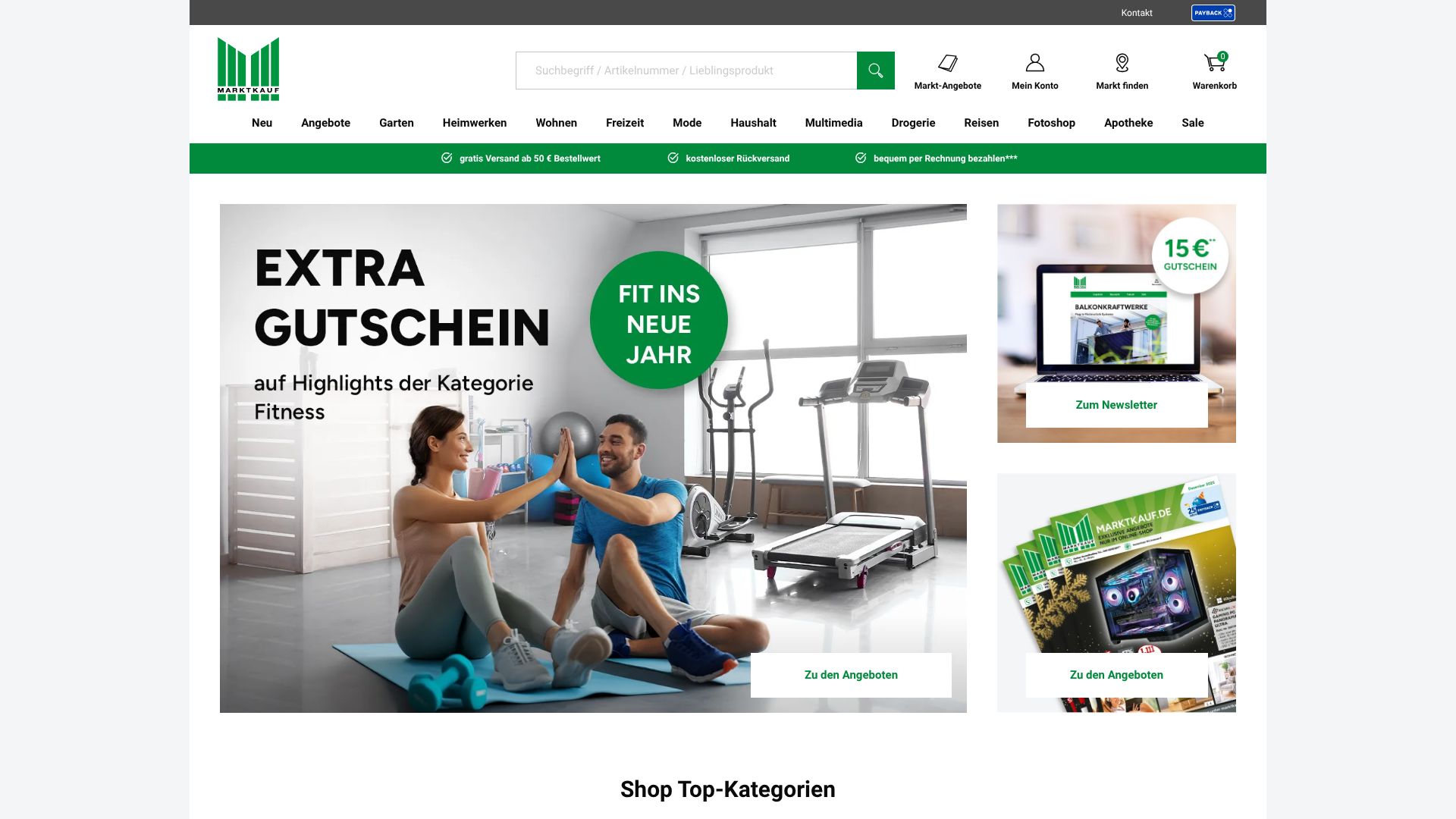 Screenshot von marktkauf.de