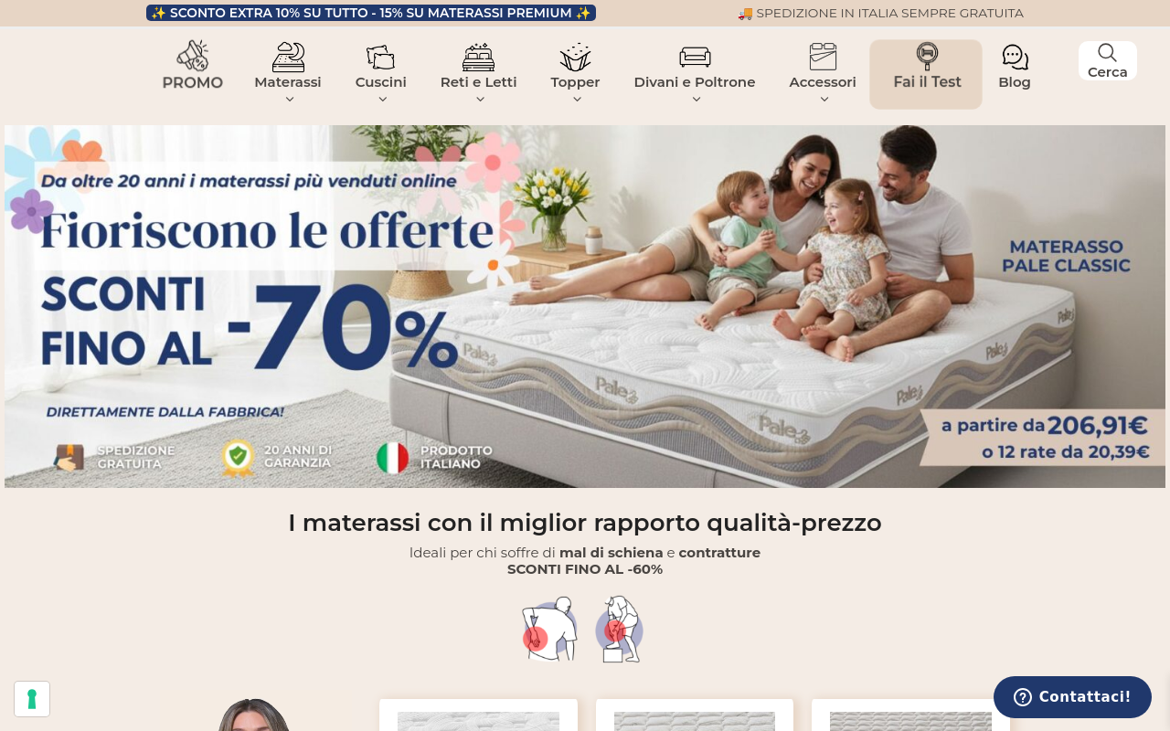 Screenshot von materassiedoghe.eu