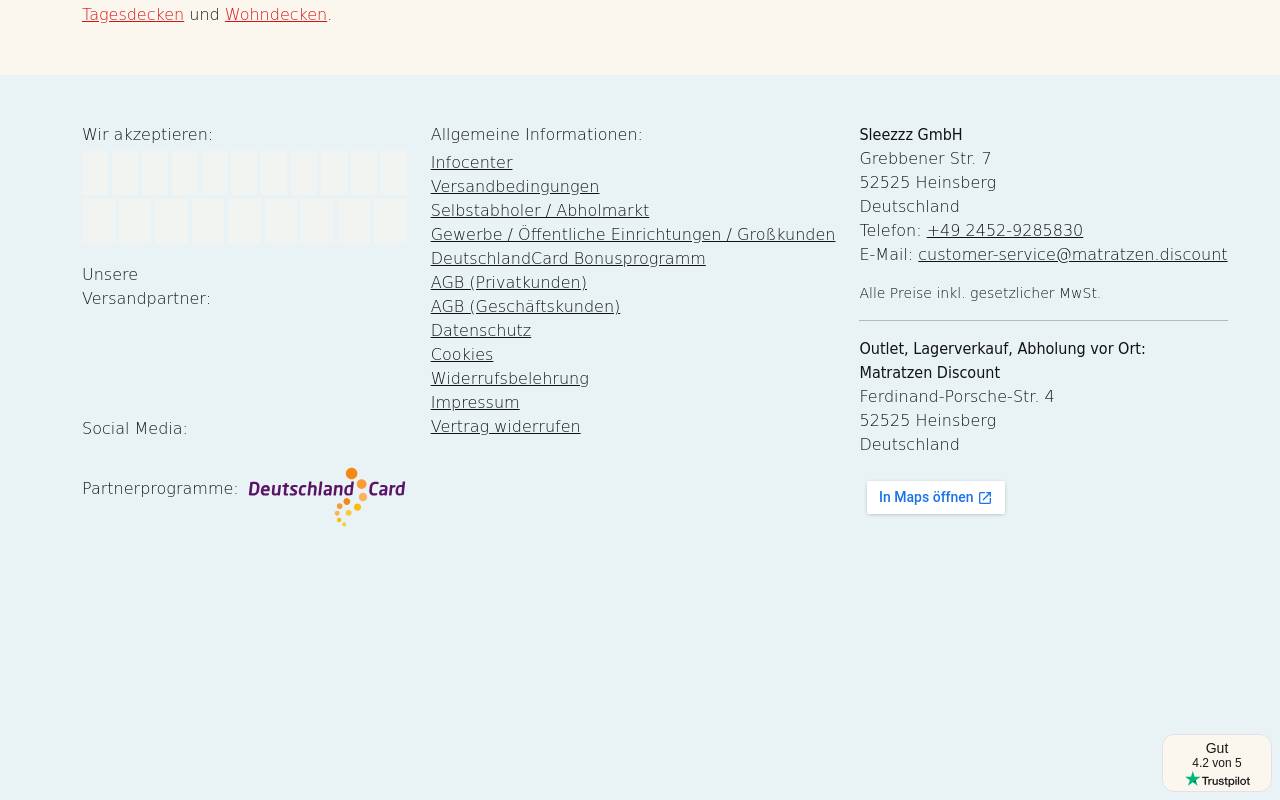 Screenshot von Matratzen Discount