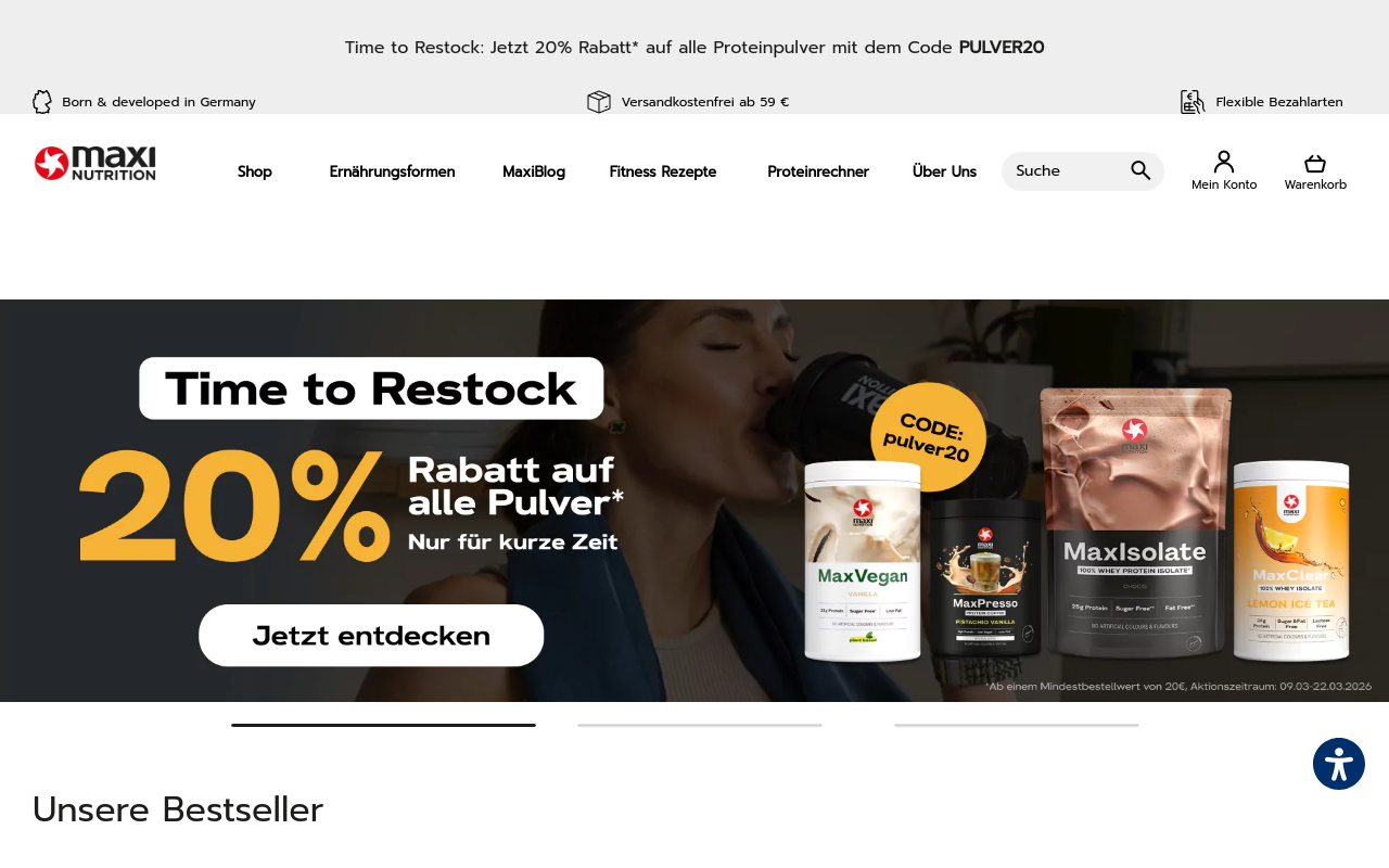 Screenshot von maxinutrition.de