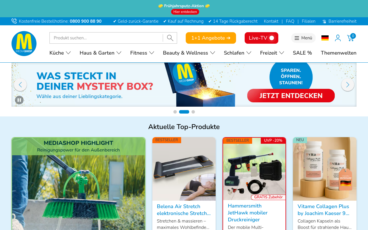 Screenshot von mediashop.tv