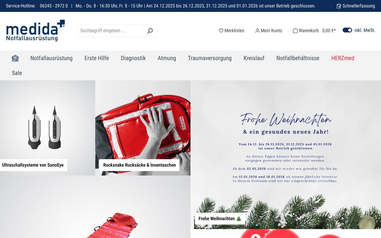 Screenshot von medida-shop.de