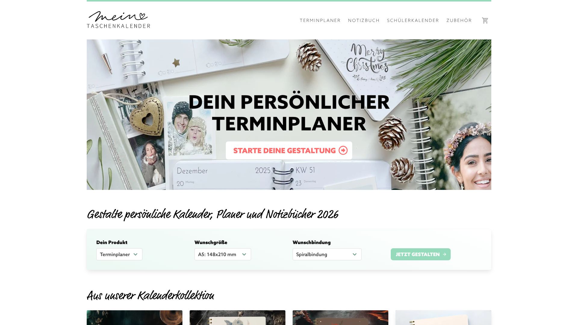 Screenshot von mein-taschenkalender.com