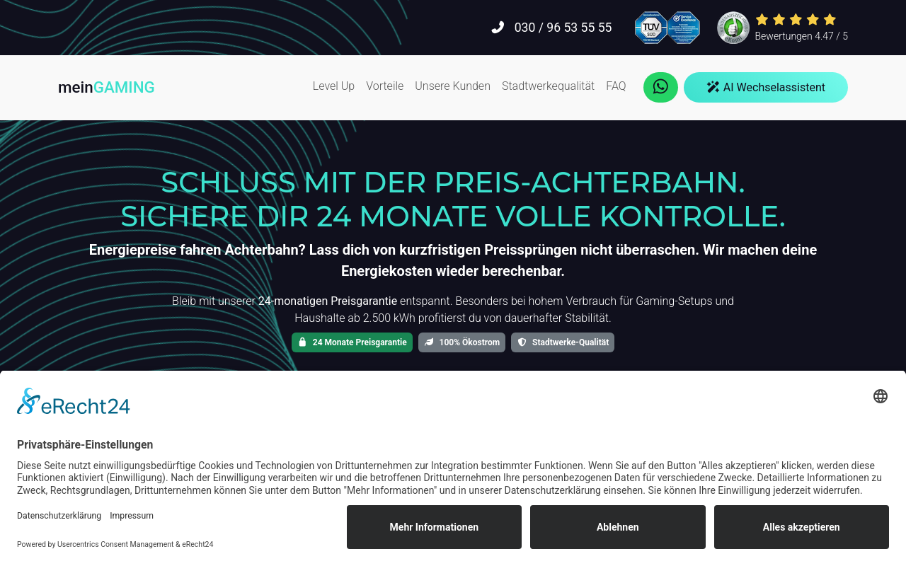 Screenshot von meingaming.de