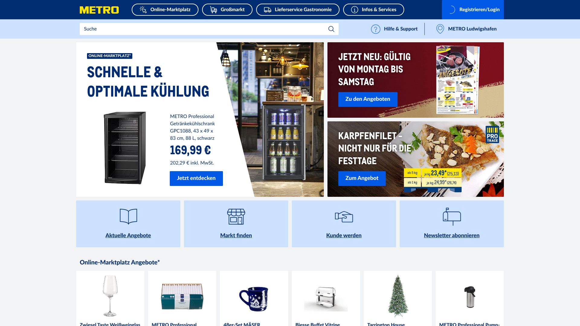 Screenshot von metro.de