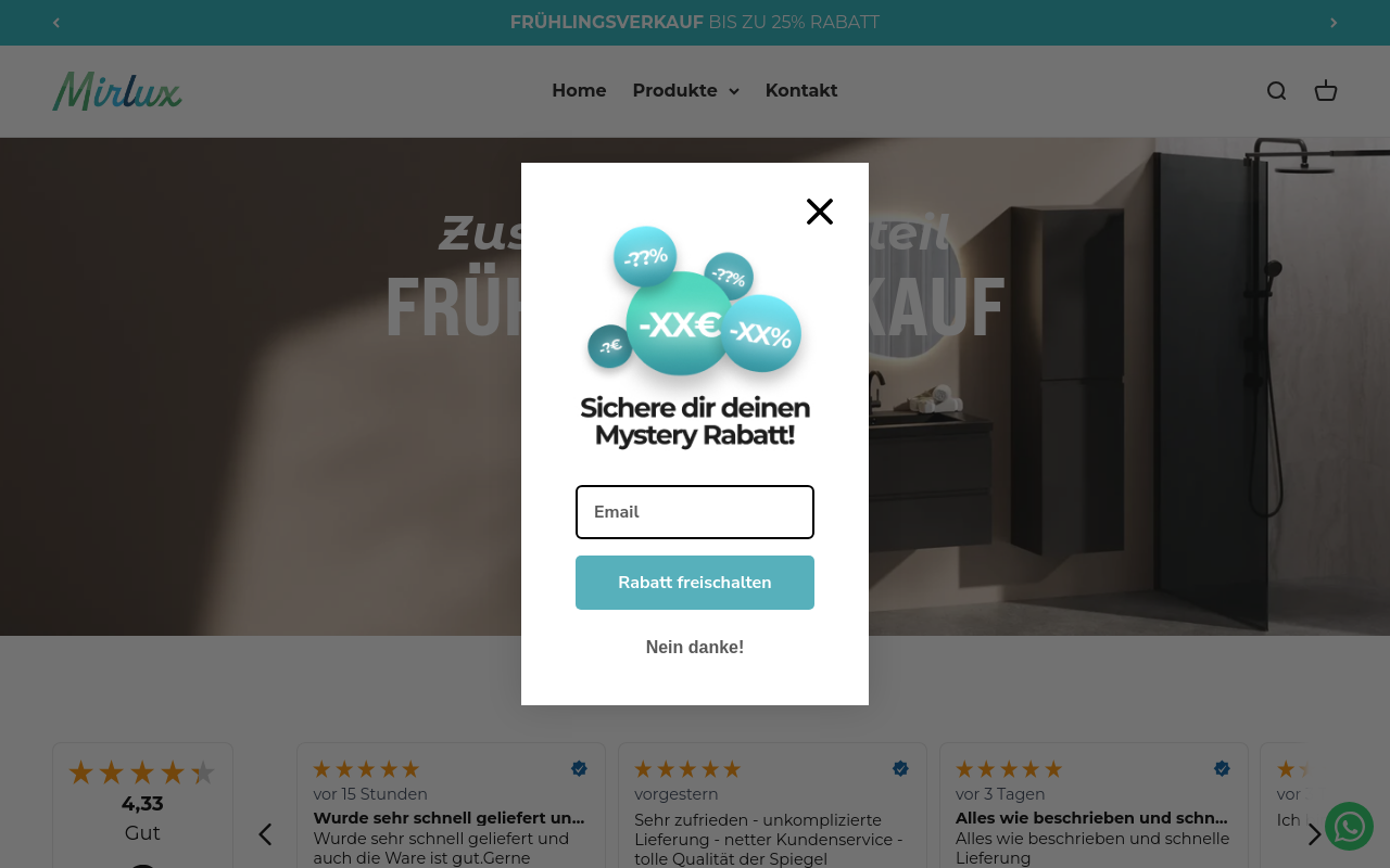 Screenshot von mirlux.de