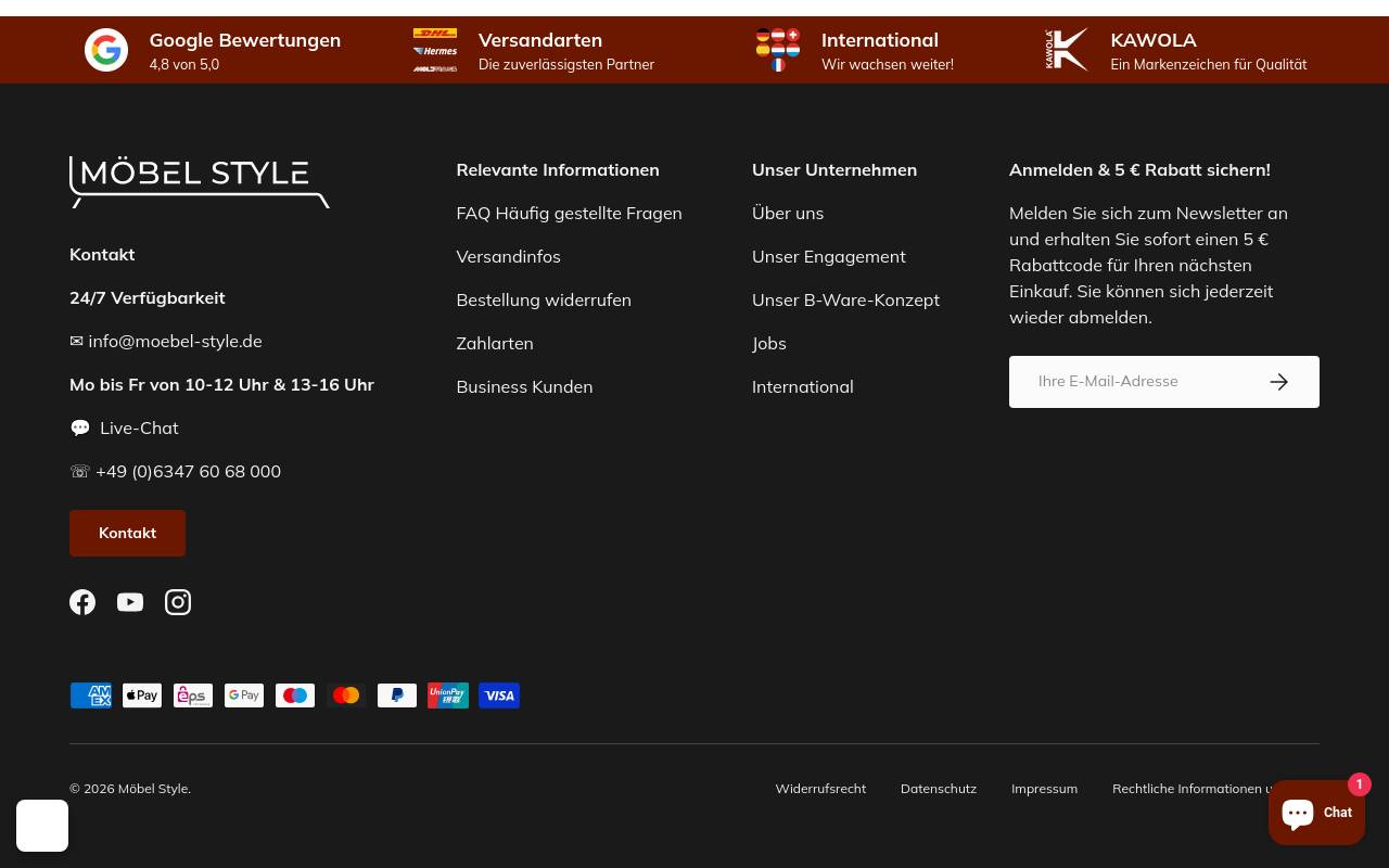 Screenshot von moebel-style.ch