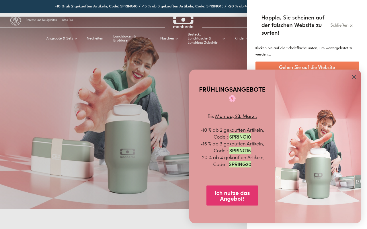 Screenshot von monbento.de