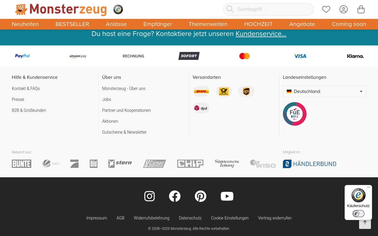 Screenshot von monsterzeug.de