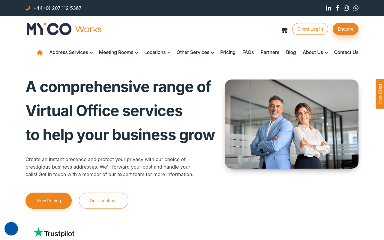 Screenshot von mycoworks.co.uk