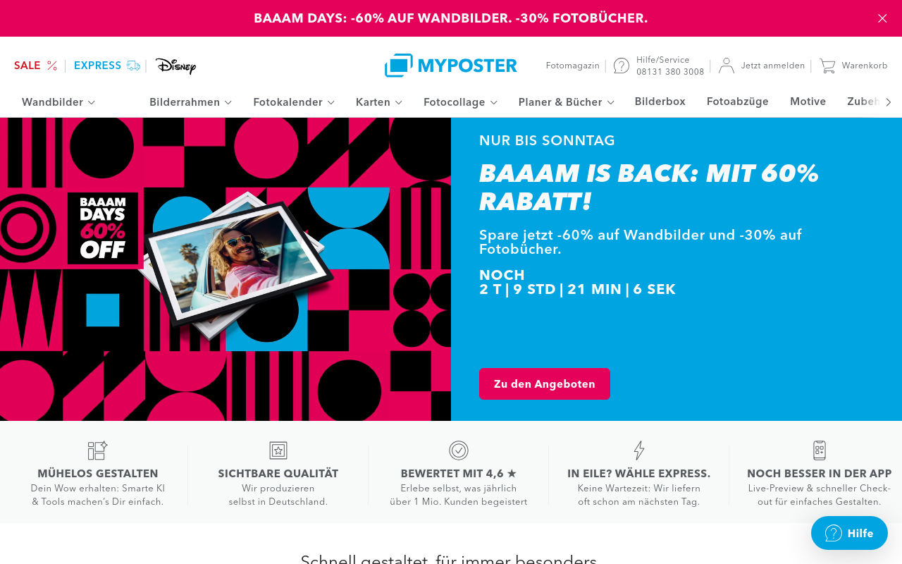 Screenshot von myposter.de