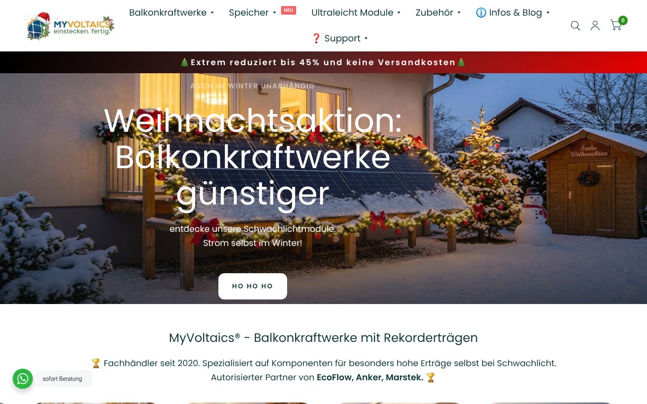 Screenshot von MyVoltaics