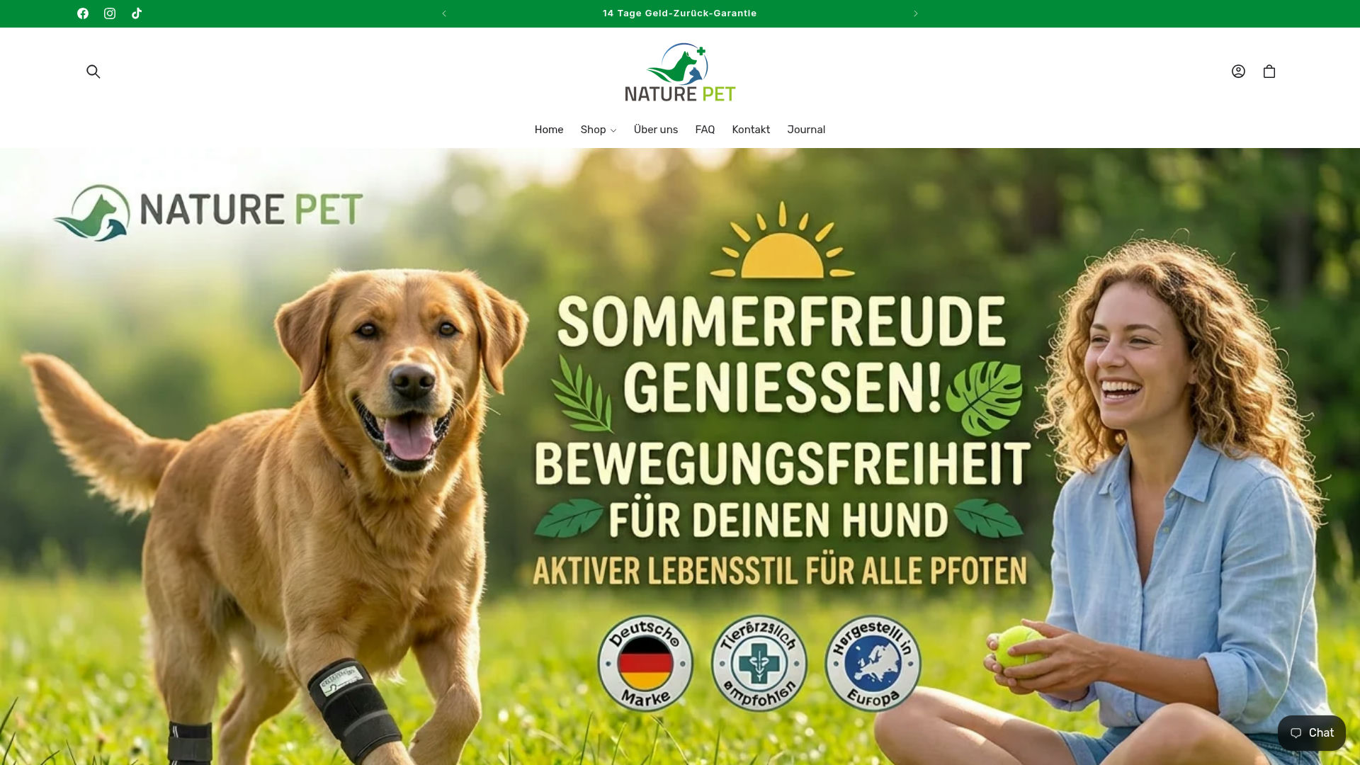 Screenshot von nature-pet.eu