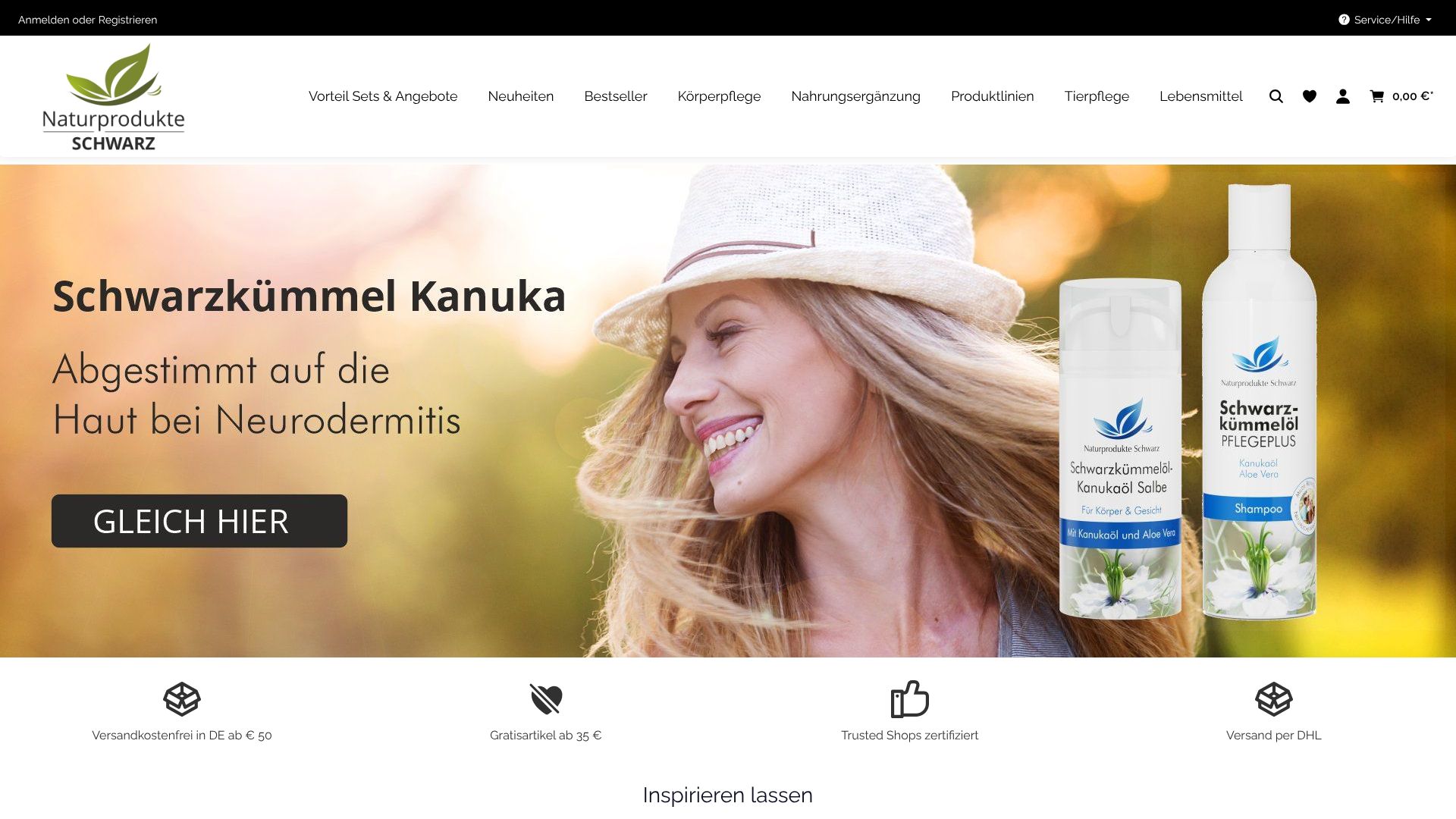 Screenshot von naturprodukte-schwarz.de