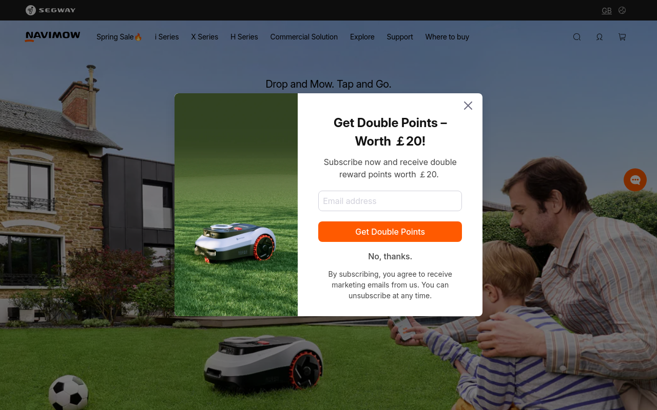 Screenshot von navimow.segway.com