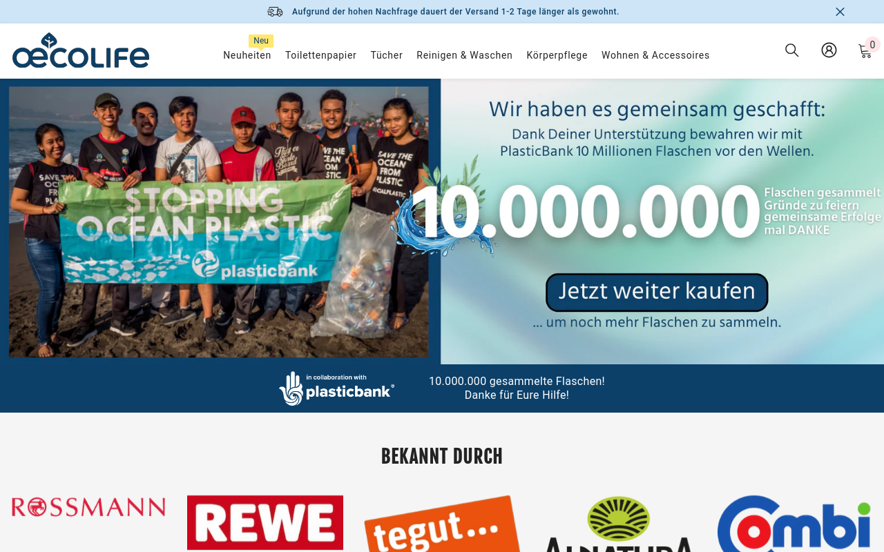 Screenshot von oecolife.com