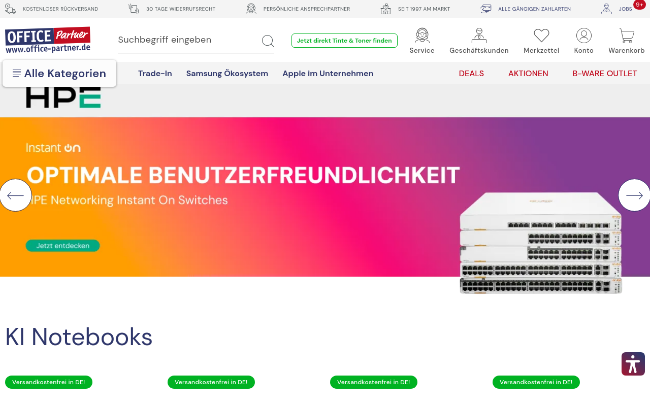 Screenshot von office-partner.de