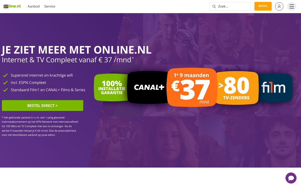 Screenshot von online.nl