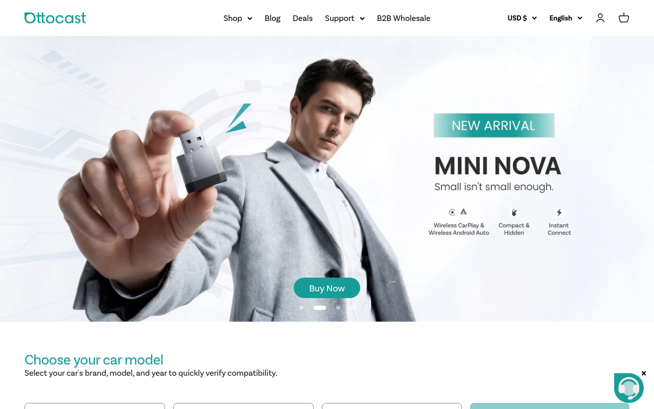 Screenshot von ottocast.com