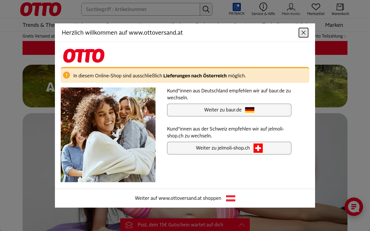 Screenshot von ottoversand.at