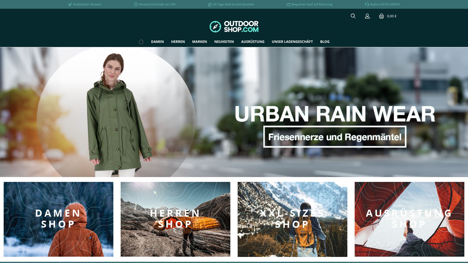 Screenshot von outdoor-shop.com