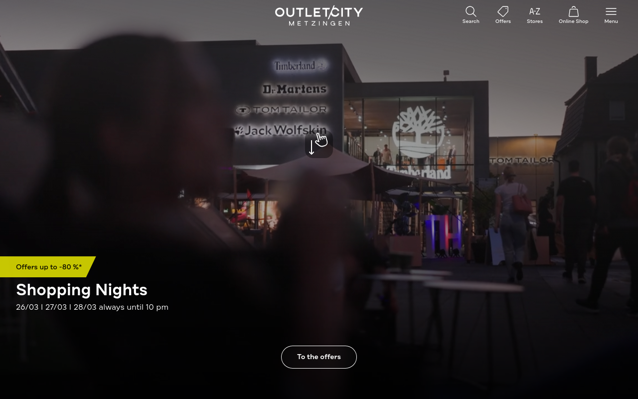 Screenshot von outletcity.com