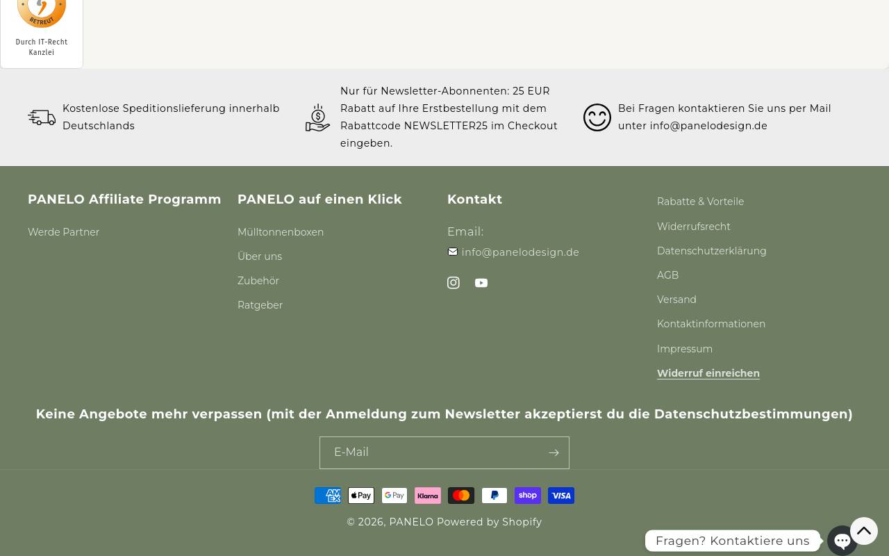 Screenshot von panelodesign.de
