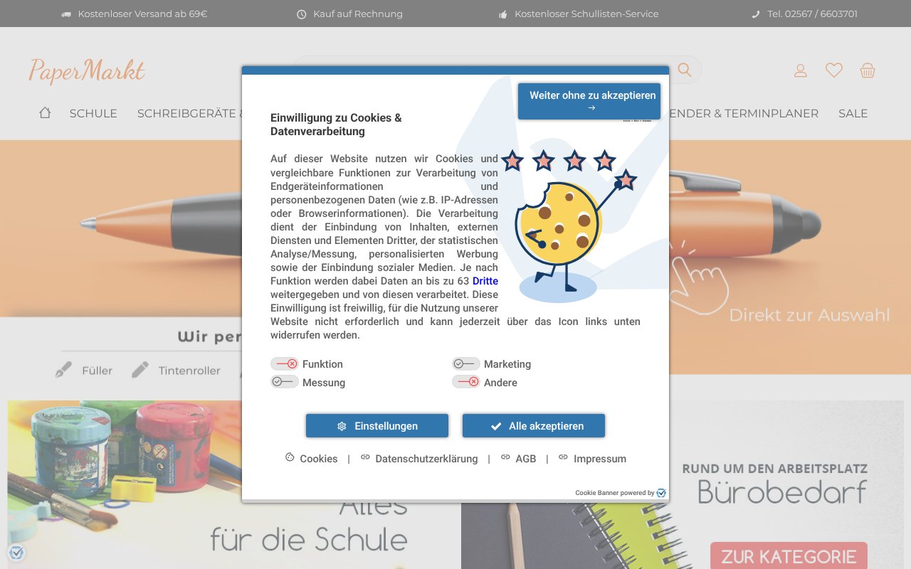 Screenshot von paper-markt.de
