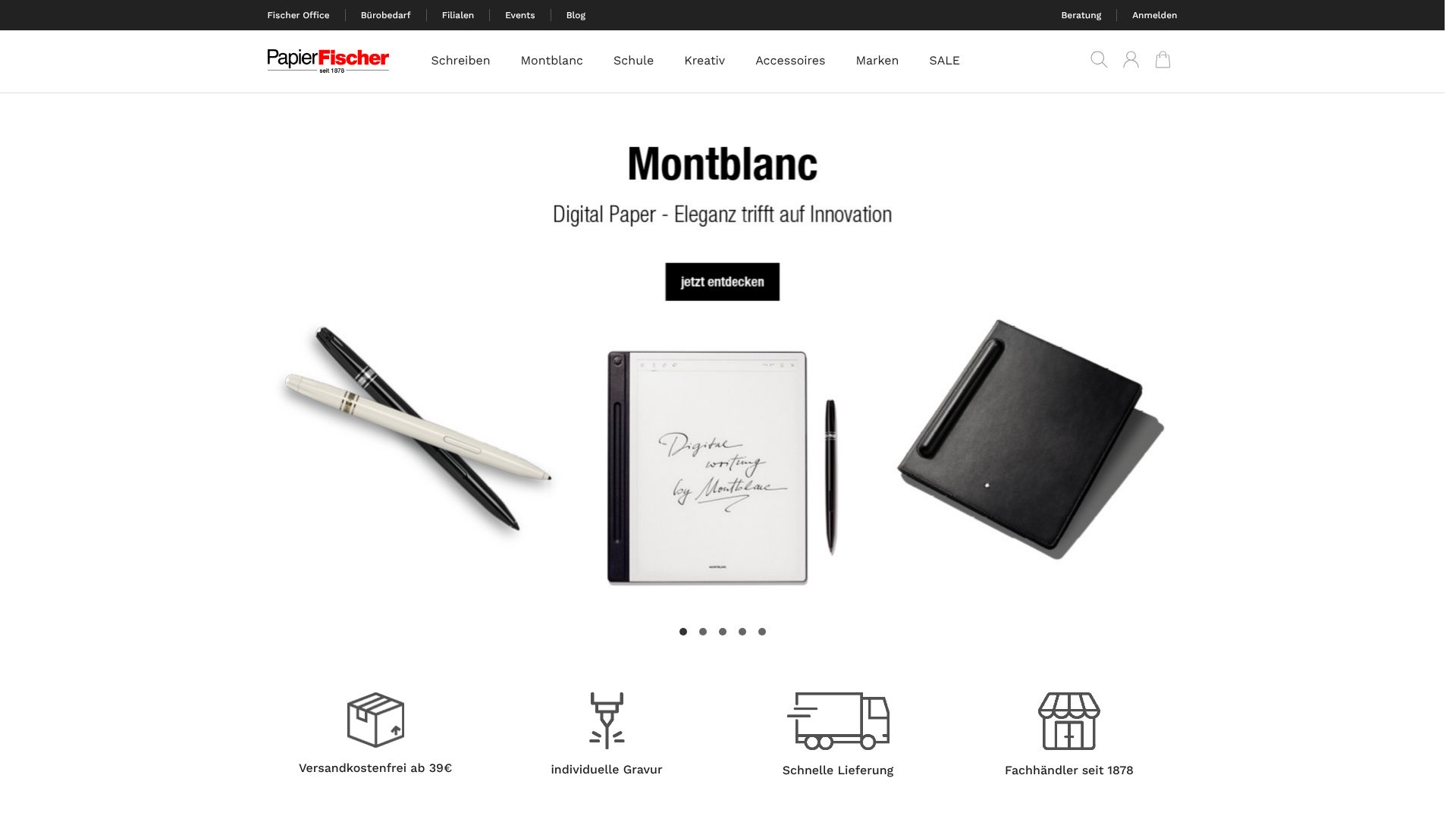 Screenshot von PapierFischer