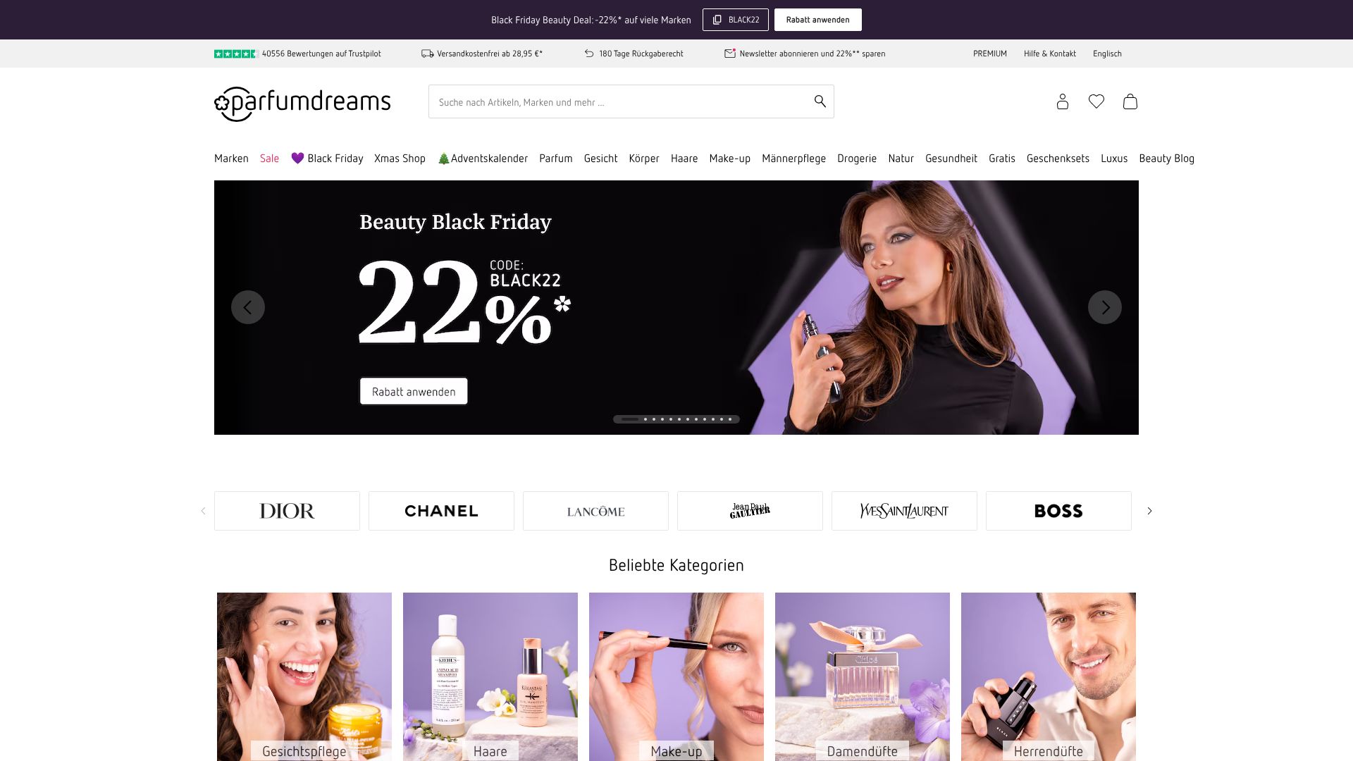 Screenshot von parfumdreams.de