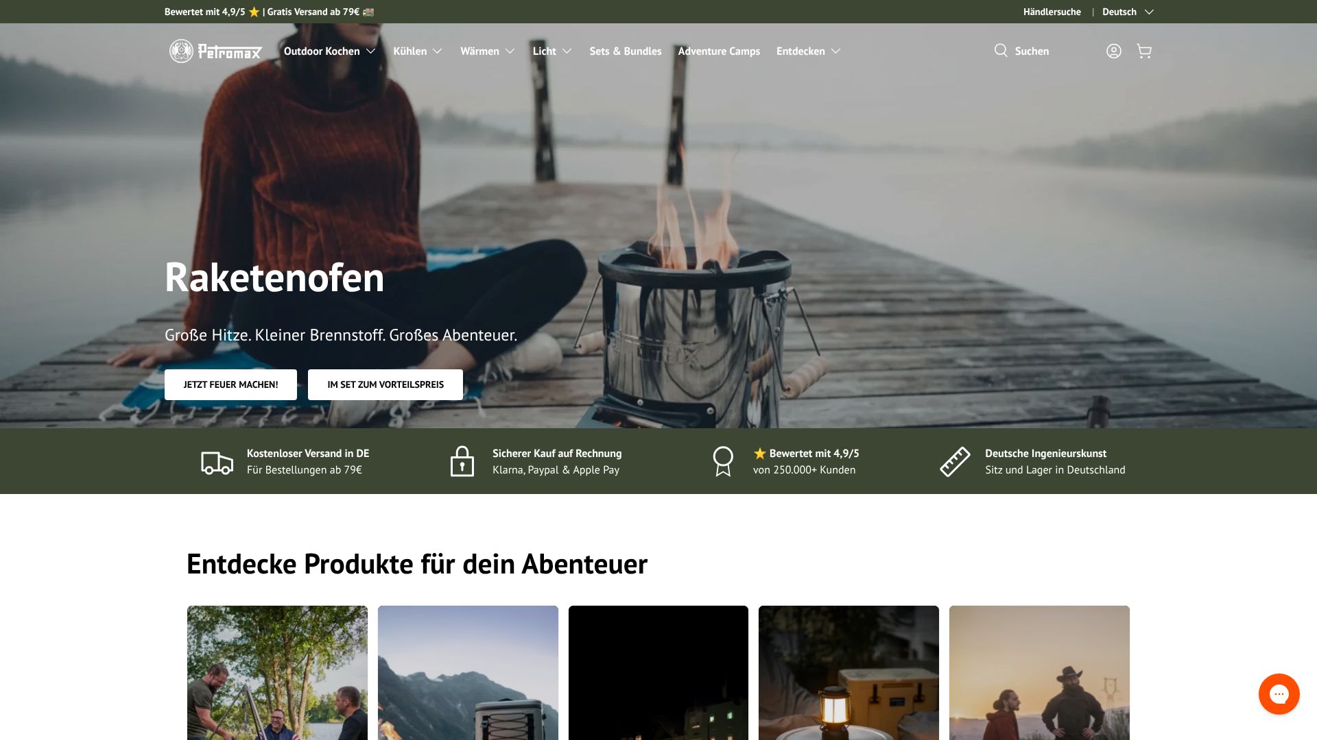 Screenshot von petromax.de