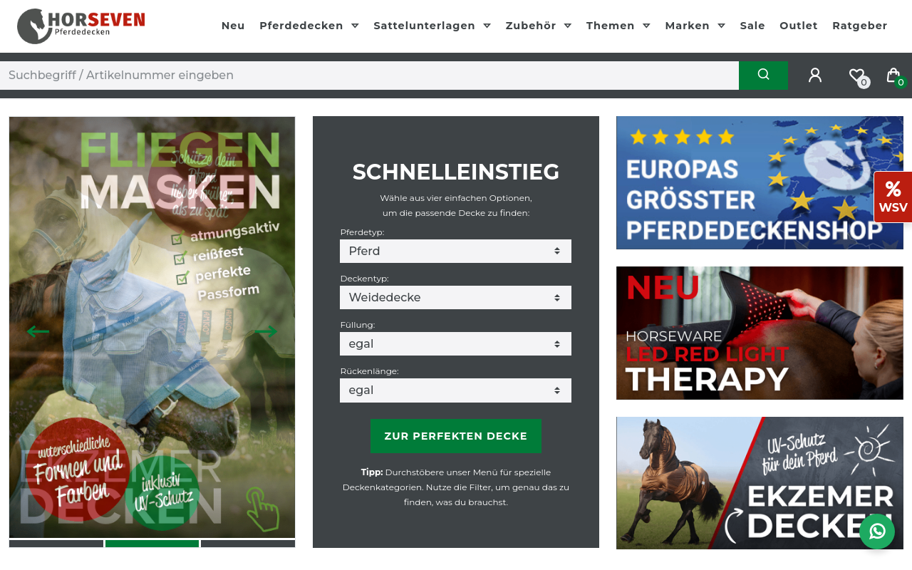 Screenshot von pferdedecken-shop.de