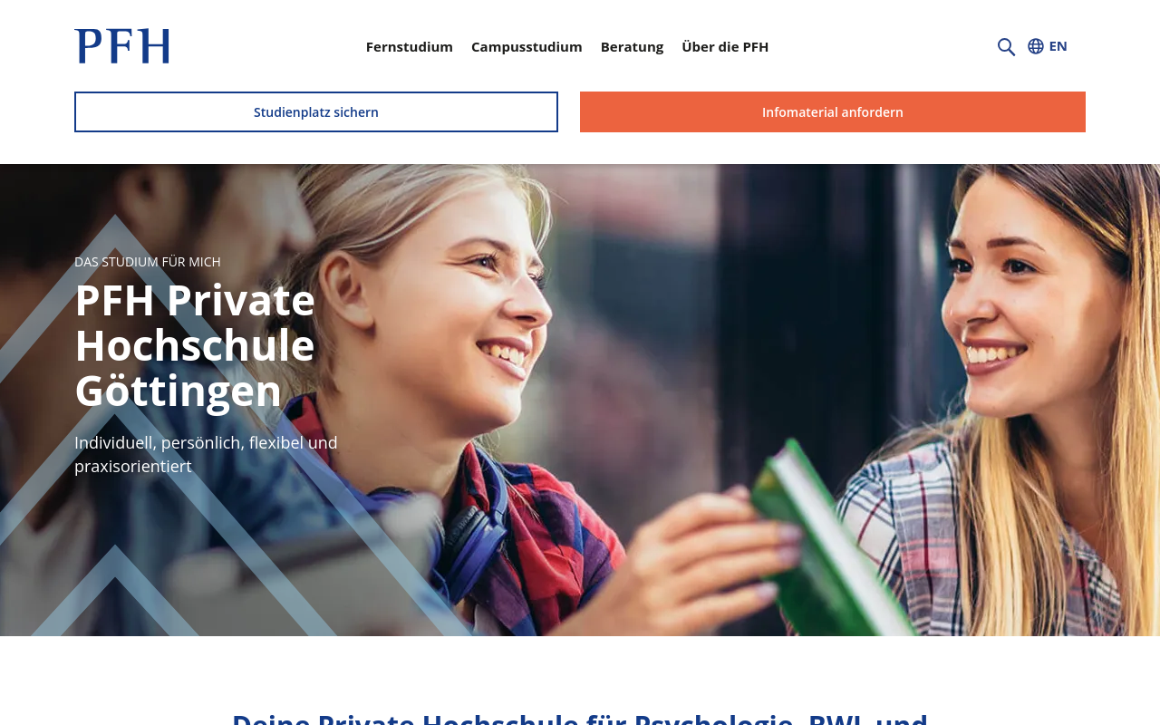 Screenshot von pfh.de