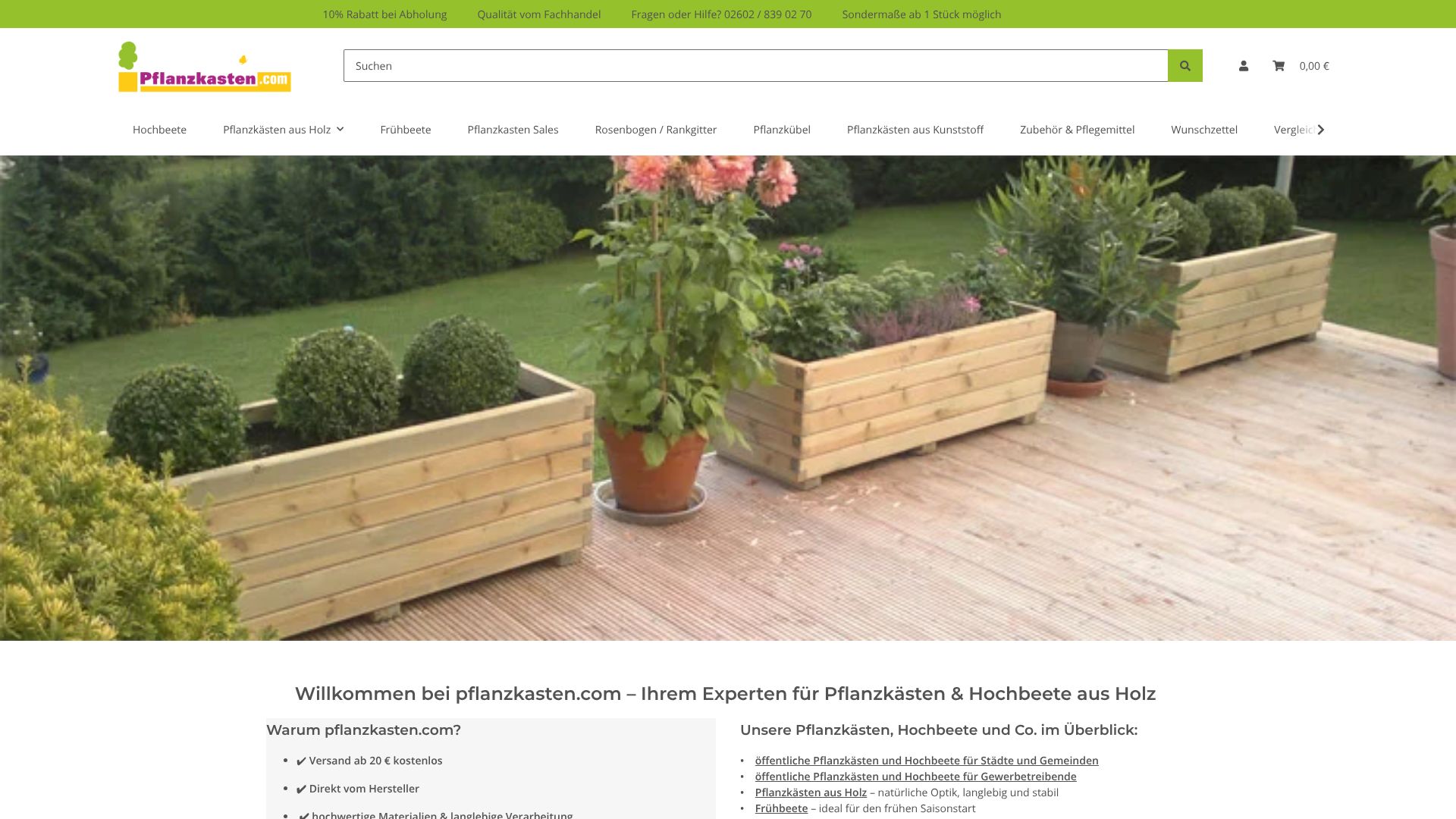 Screenshot von pflanzkasten.com