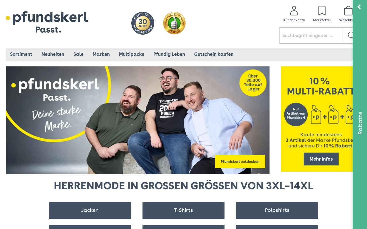 Screenshot von pfundskerl DE