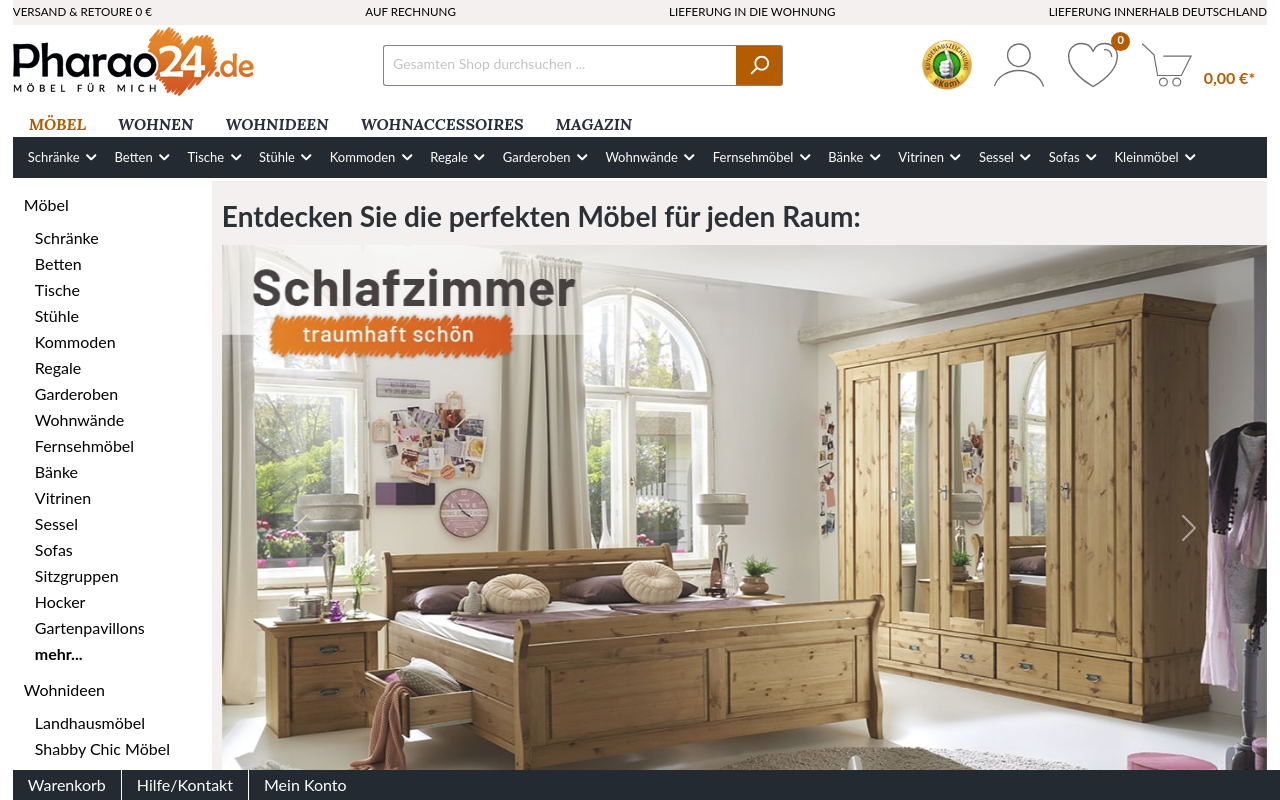 Screenshot von pharao24.de