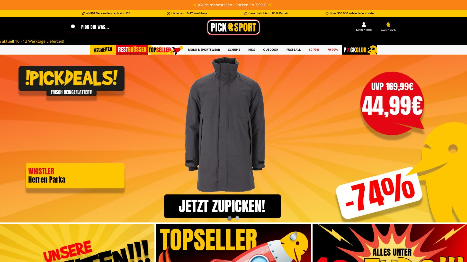 Screenshot von picksport.de