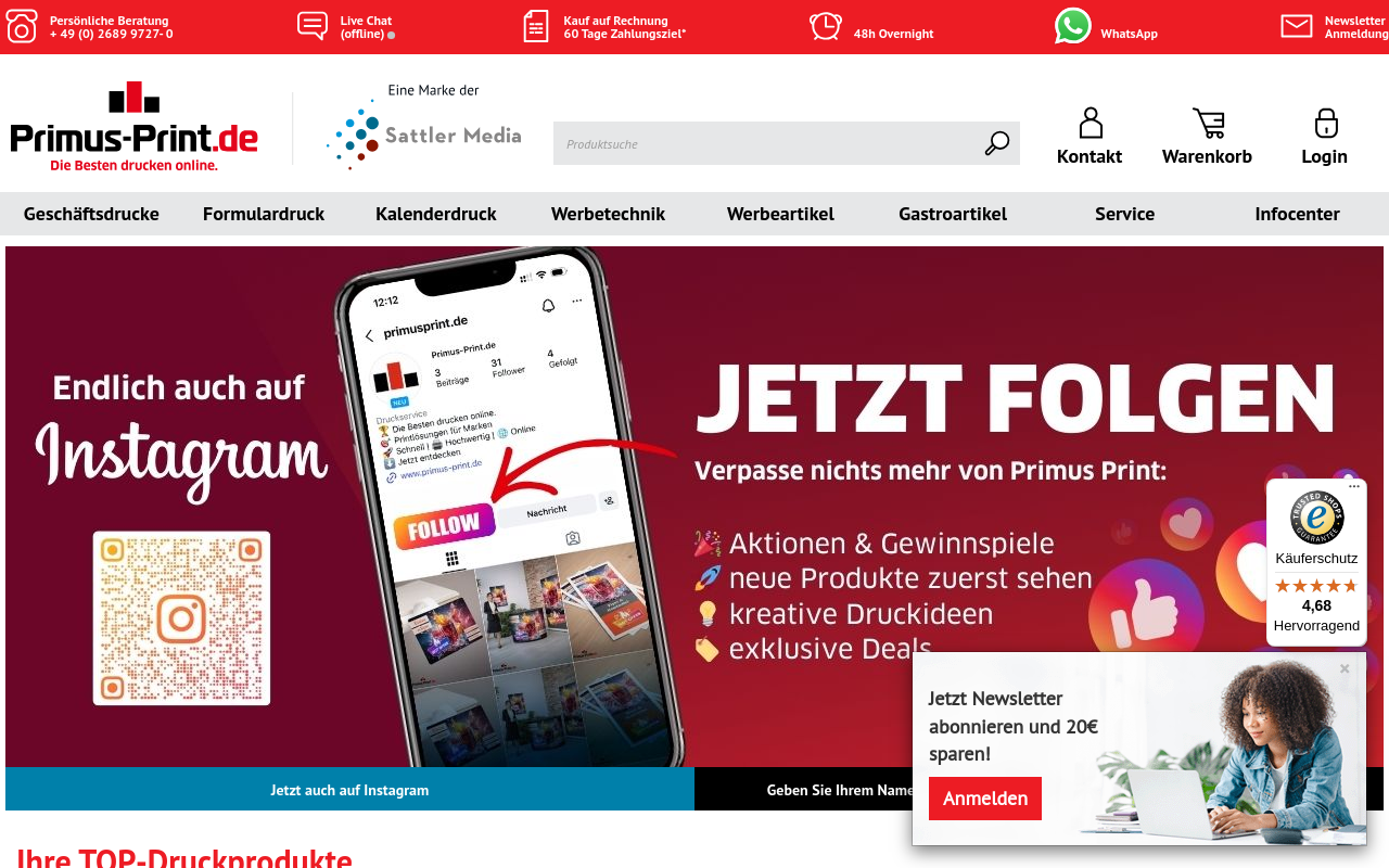 Screenshot von Primus-Print