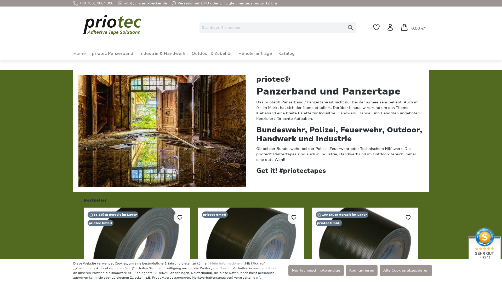 Screenshot von Priotec