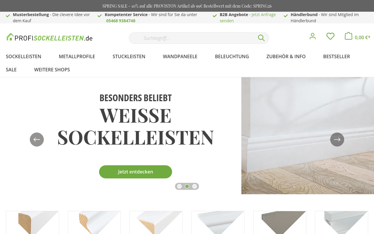 Screenshot von profisockelleisten.de
