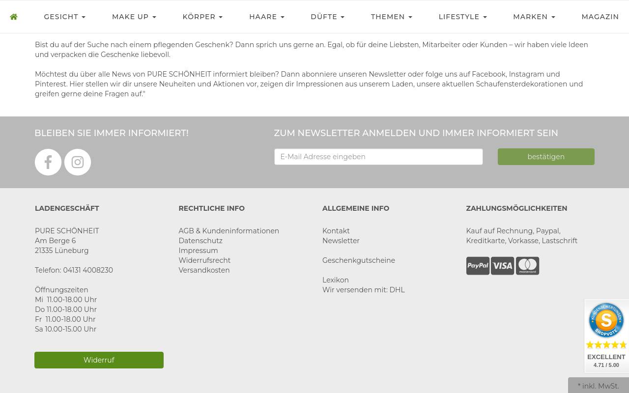 Screenshot von pure-schoenheit.de