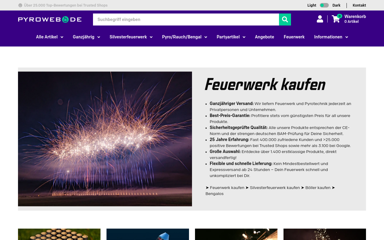 Screenshot von pyroweb.de