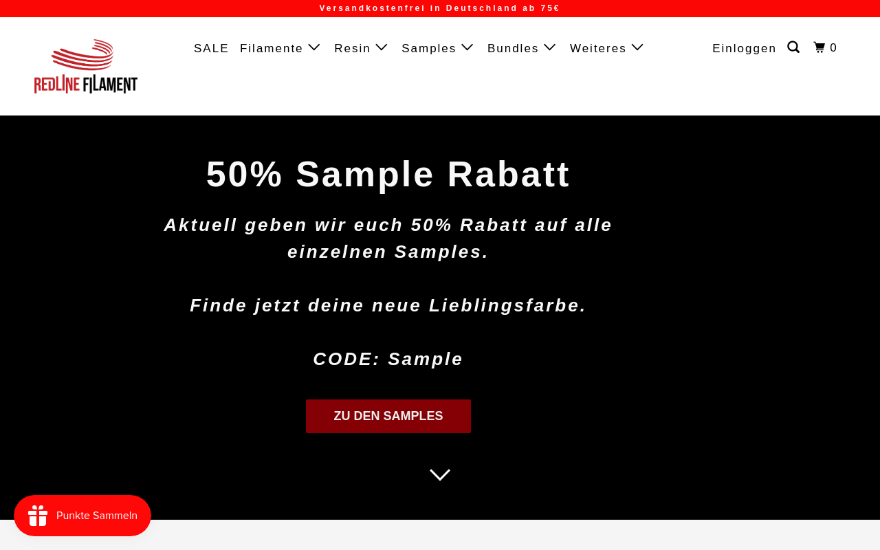 Screenshot von redline-filament.com