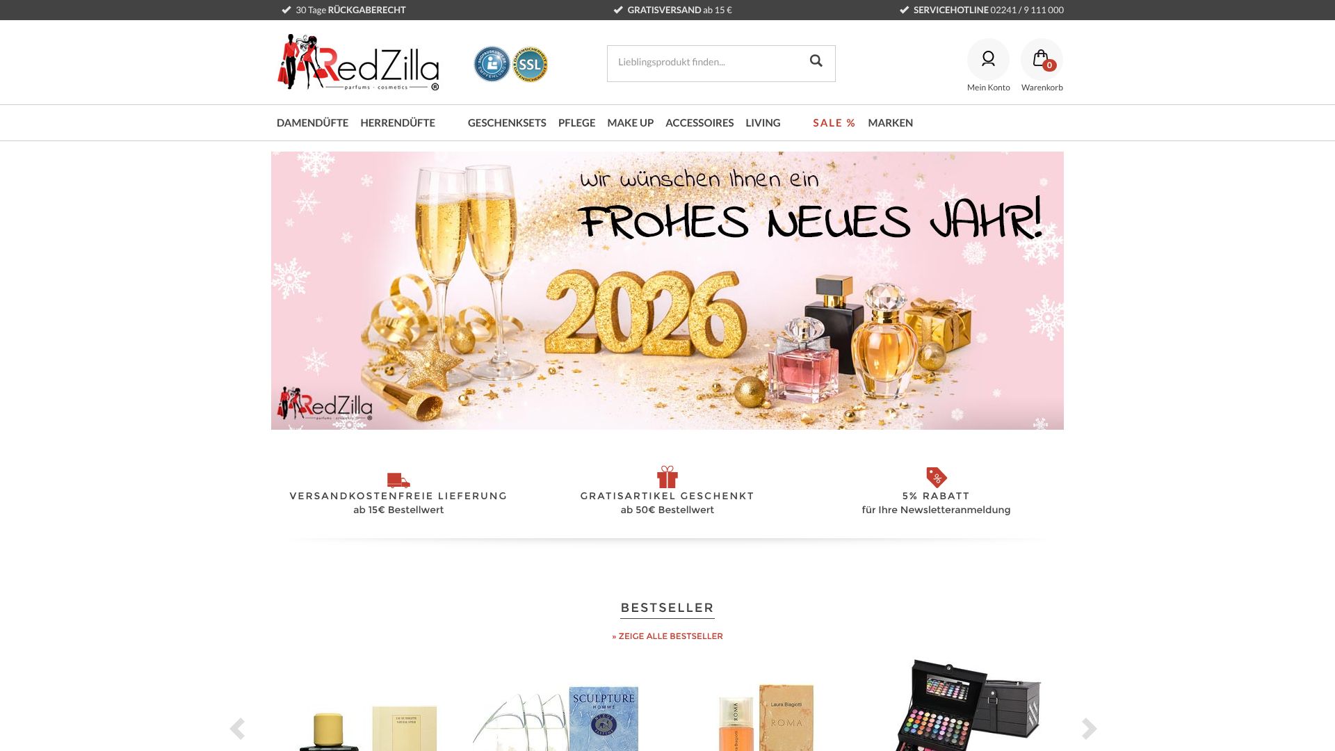 Screenshot von redzilla.de