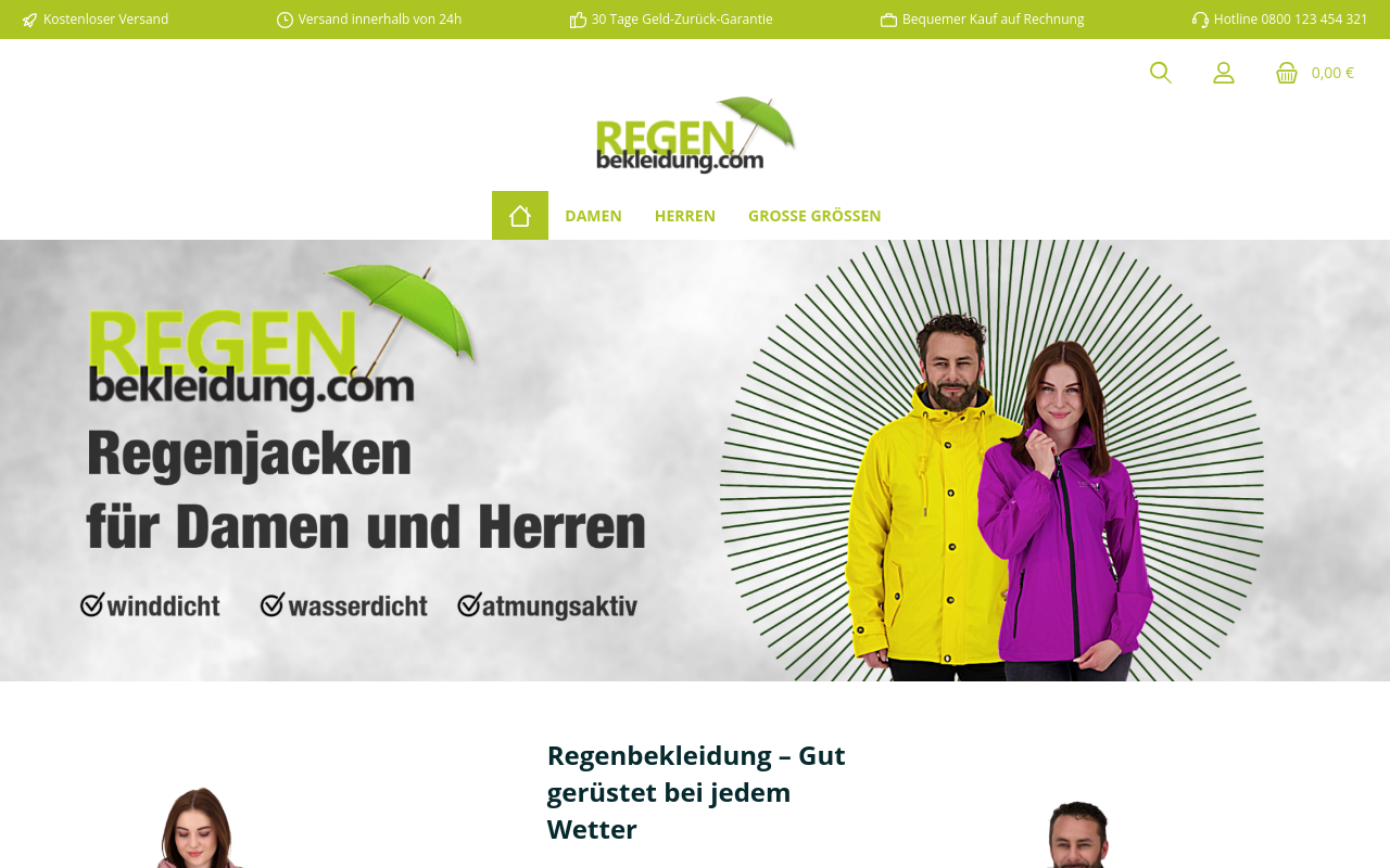 Screenshot von regenbekleidung.com