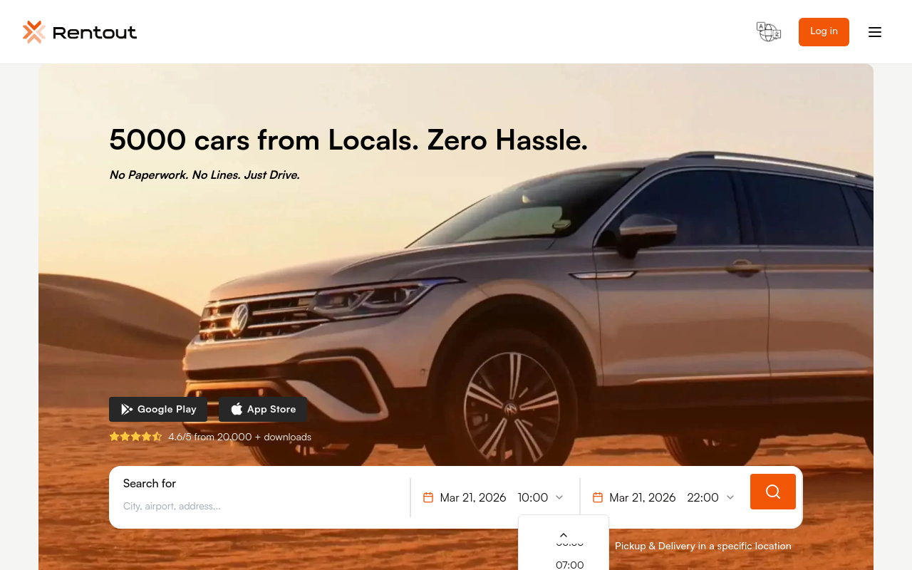 Screenshot von rentout.ai
