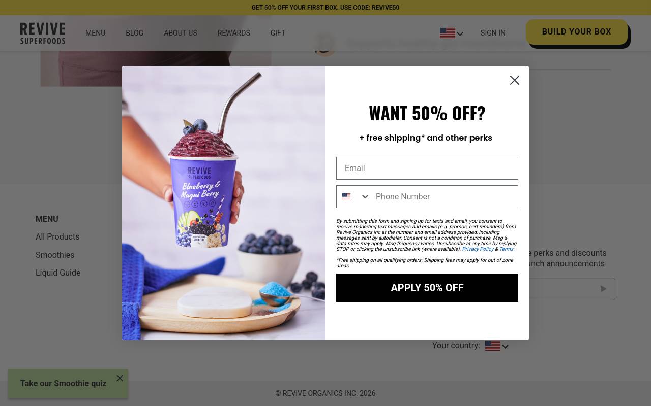 Screenshot von revivesuperfoods.com