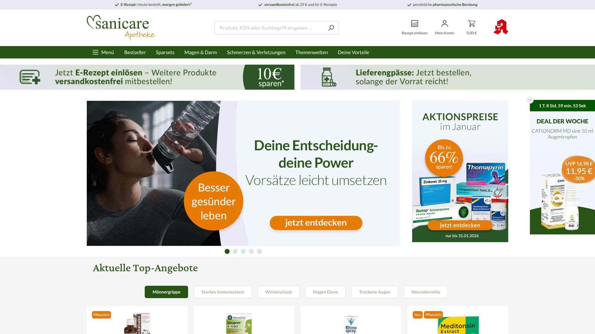 Screenshot von sanicare.de