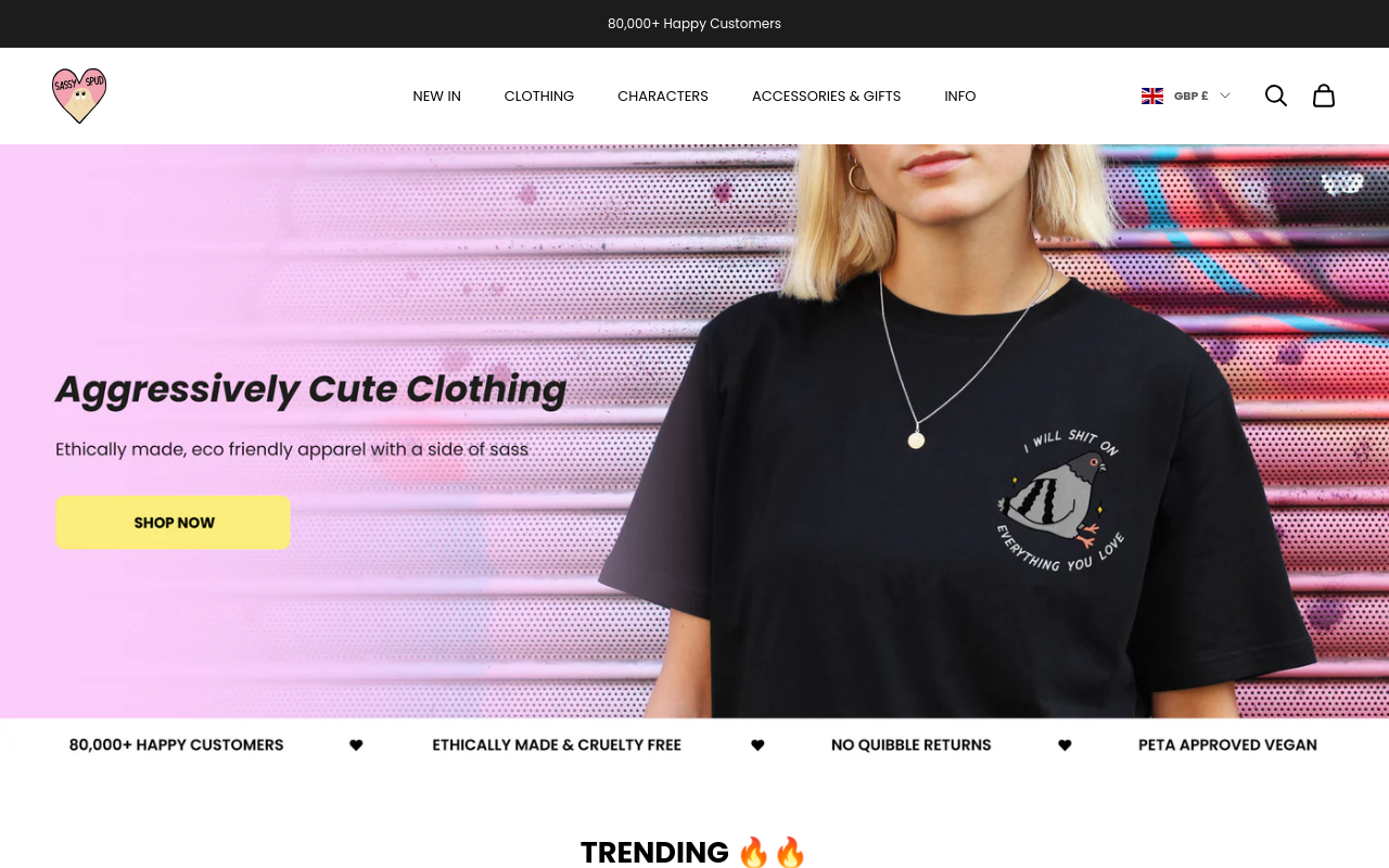 Screenshot von sassyspud.com