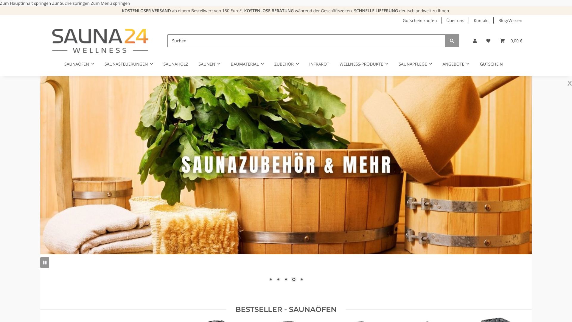 Screenshot von sauna24.de